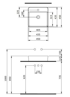 Раковина Berges EGO SL 182074 45см жасмин матовый